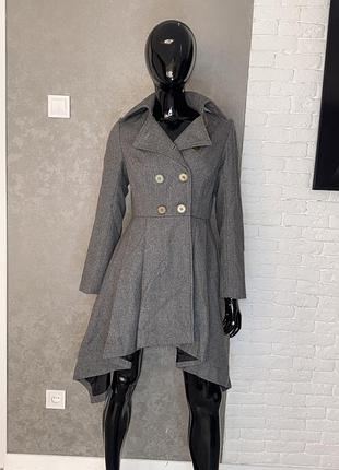 Асиметричне напівшерстяне пальто оригінального крою new look, l 48р