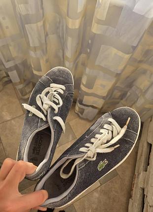 Кеди lacoste (оригінал) 40й розмір; сині замшеві