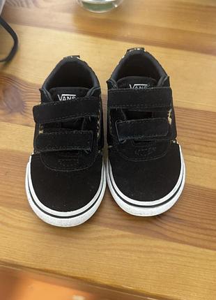 Шкіряні кросівки кеди vans на липучках