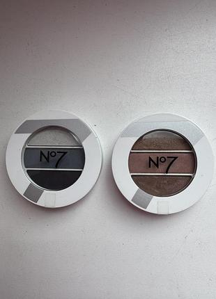 Палетки  тіней для повік no7 trio, відтінок «полірована бронза» та «штормове море»2,6 г, нова, запечатана