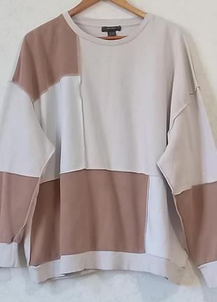 Толстовка жіноча  утеплена, колор- блок. xl-xxl оверсайз.