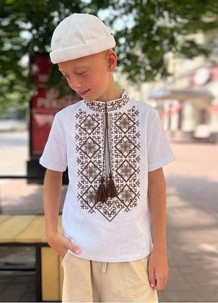 Вишиванка для бавовняного зелено-коричнева вишивка 110