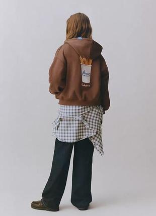 Худі зір zip коричневе світшот толстовка zara зара