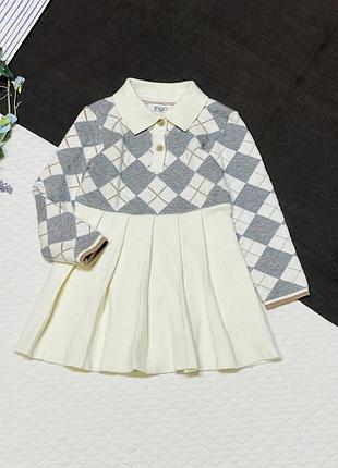 В'язана сукня з коміром argyle від f&f x samantha faiers сірого меланжового кольору