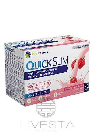 Коктейль quick slim "клубника со сливками", 30 саше по 23 г