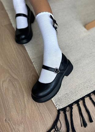 Туфельки 89, р.30,31,32,33,34,35,36,37, эко-кожа, черный