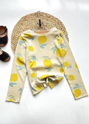 Кофта рубчик з лимонами m&s 7-8 років