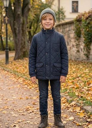 Темно-синяя демисезонная куртка-пиджак rebel 8-10 лет 140 см