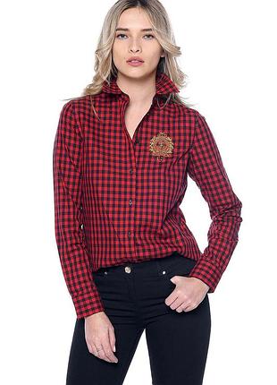 Ralph lauren вінтаж оригінал сорочка з золотою вишивкою в клітинку