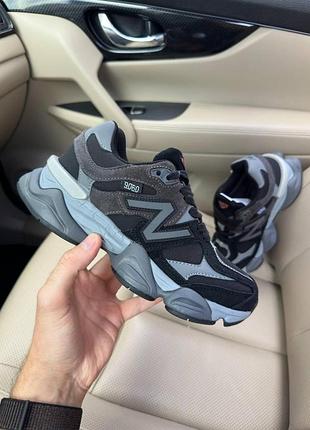 Черные кроссовки унисекс new balance 9060 black grey gore-tex winter termo x нью беланс 41