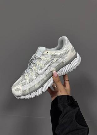 Белые кроссовки унисекс nike p-6000 white grey х найк 46