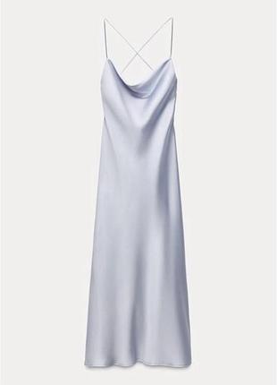 Сатиновое платье zara 🩵
