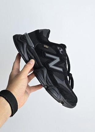 Черные кроссовки унисекс new balance 9060 black gore-tex x нью беланс 44