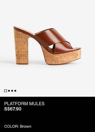 Подборы h&amp;m, коричневые босоножки, 39 размер, сандалии на каблуке, женские туфли с ремешками