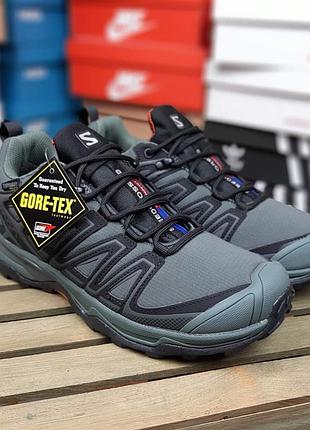 Чоловічі якісні та стильні кросівки salomon speedcross 3 pro gore-tex thinsulate хакі з чорним