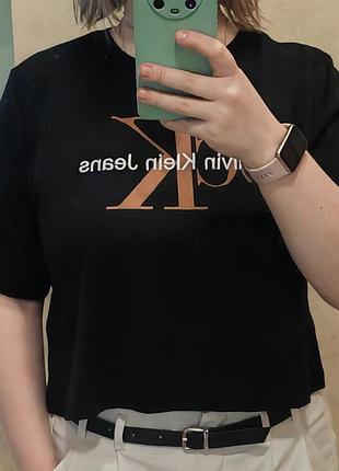 Футболка жіноча calvin klein чорна, 100% бавовна