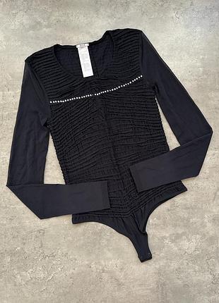 Чорне боді wolford з камінцями swarovski