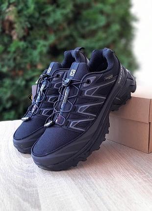 Чоловічі якісні та стильні кросівки salomon xt-6 чорні з сірим