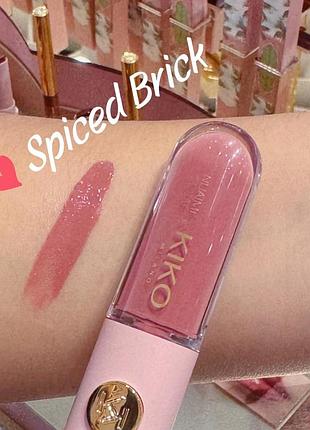 Стойкая жидкая помада и блеск kiko milano threads of time unlimited double touch le - 05 spiced brick (000281-05)