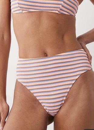 Жіночі високі плавки рубчик смужка asos