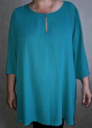 Бирюзовая блуза/туника box2 plus size р.3xl-4xl.