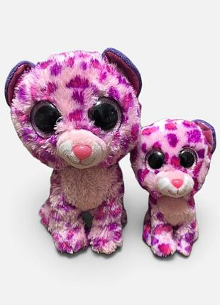 Набір: м'яка грашка ty beanie boo’s — леопард glamour, 15 та 25 см
