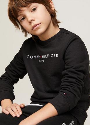 Хлопковый свитшот черный для мальчика tommy hilfiger