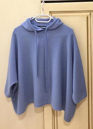 Худі з кашеміру бренду someday wool & cashmere oversized  hoodie with cashmere light bright blue  оригінал з поточної колекції