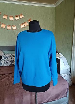 Яркий синий свитшот оверсайз dunnes stores (размер m / eur 40-42)