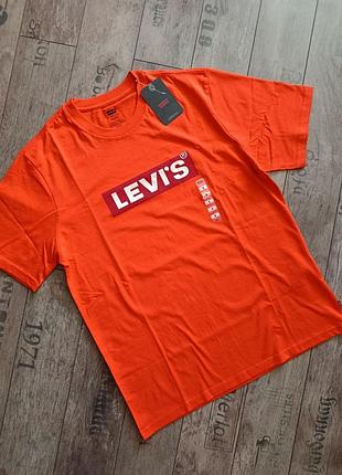 Футболка хлопковая levi´s оранжевая левайс левис