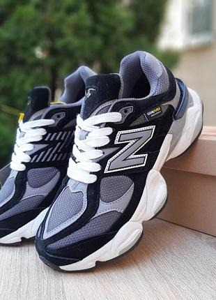 Женские качественные и стильные кроссовки new balance 9060 cordura черные с серым с белым
