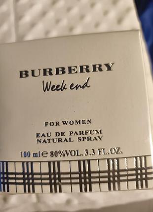 Парфюмировпнная вода burberry weekend 100ml. лот х10