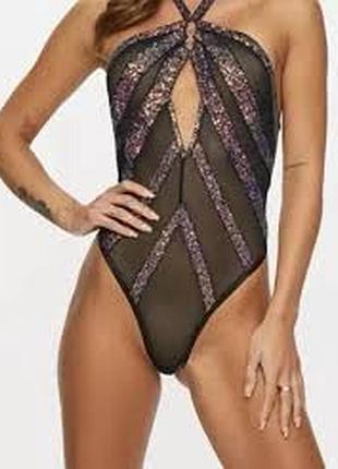 ❤️акция 1+1=3 боди ann summers blaze (полупрозрачное, с пайетками), размер s-m