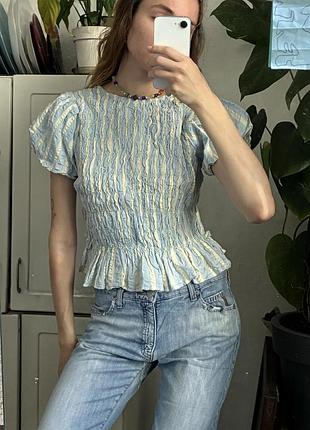 Блуза кофтинка з воланами жатка нова tu