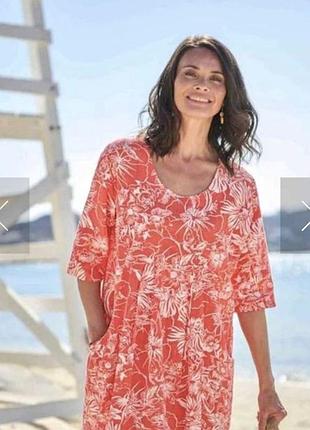 💯% льняное с карманами платье 👗 большого размера