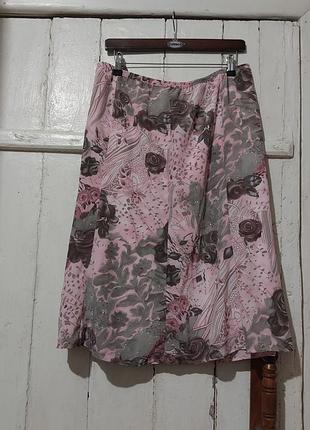 Кремова розова спідниця годе , 52/ 5xl