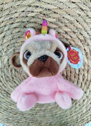 Брелок мопс пагслі keel toys в костюмі єдинорога