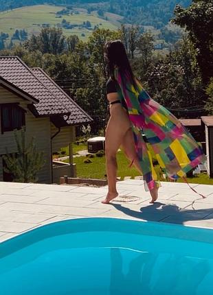 С-м самое красивое шифоновое пляжное кимоно с бахромой