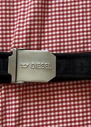 Чорний текстильний ремінь diesel з металевою пряжкою-затискачем