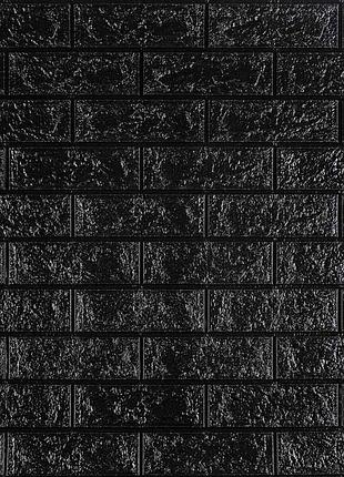 3d панель самоклейна 700x770x3мм цегла чорний (019-3) sw-00000584