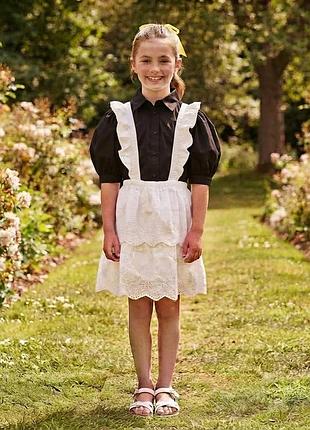 Дитячий білий сарафан-спідниця на бретелях billie faiers george дівчинці 9-10 л 134-140 см до школи новий