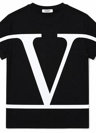 Футболка valentino мужская черная с принтом, размер s, оригинал