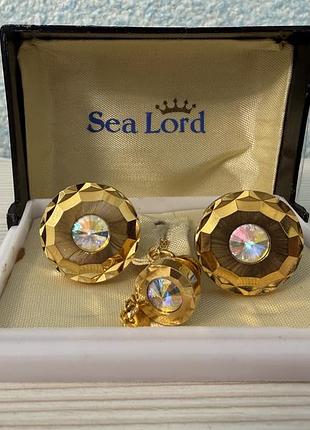 Вінтажні запонки та шпилька sea lord