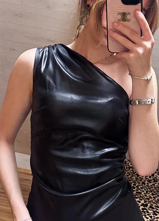 Шкіряний топ майка з еко шкіри
