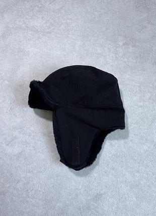 Шапка ушанка чорна balenciaga type