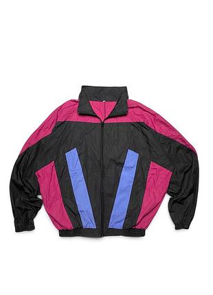 Жіноча вінтажна вітровка 90s colorblock чорна рожева m