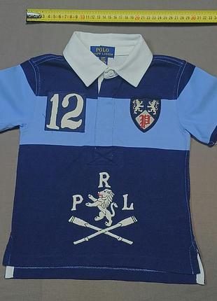 Плечи 27 см ralph lauren size 2/2т сине голубое поло  
100% cotton