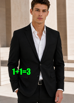 😉1+1=3** базовый черный мужской классический пиджак marks &amp; spencer, размер 50 - 52