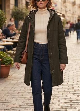 🧥 h&amp;m — теплая парка оливкового хаки цвета