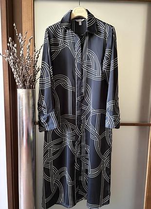 Сатиновое платье рубашка h&m toteme